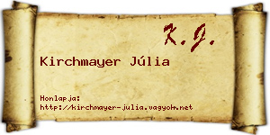 Kirchmayer Júlia névjegykártya